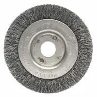 WEILER Wire Wheel Brush: Crimped Steel, 3" Dia x 7/16" Wd, 1/2" to 3/8" Arbor, 0.012" Fill (MPN 00234)