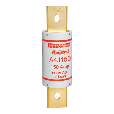 MERSEN Fuse: A4J Series, Class J, Blade Body, Fast-Acting, 150 A, 600 V AC, 300 V DC - Fast-Acting Bolt-On Fuses