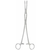Hemostat Plier: 4 1/8 in Jaw Lg, 1/8 in Jaw Wd, 2 3/4 in Max Jaw Opening, 10 in Overall Lg, Bent (MPN 82035)