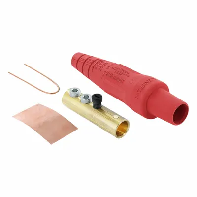 LEVITON Single Pole Inline: Female, Red, 600V AC/600V DC, 300 A, Double Set Screw Termination - Plugs with Set Screw Terminations