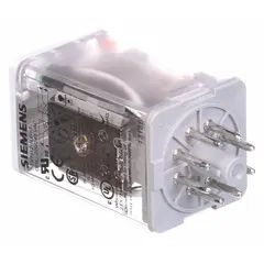 The Siemens 3TX7112-1LG13 is a plug-in relay from the 3TX71 Series with an octal base and DPDT contact configuration. Rated for 10 A at 230V AC, it features 8 pins/terminals for socket mounting. Typical applications include switching in control panels, automation systems, and industrial machinery.