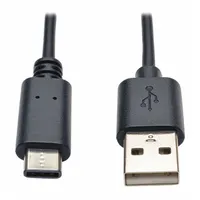 TRIPP LITE USB Cable: Type A End 1, Type C End 2, Black, 6 ft Lg, 2.0 USB Specification (MPN U038-006)