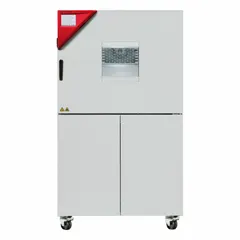 Dynamic climate chamber for controlled temperature testing. Provides temperature accuracy tolerance of +/-0.5°C at 40°C and uniformity of +/-1.5°C at 40°C. Includes one shelf. Dimensions: 34 in x 38 5/8 in x 67 91/100 in. Operates at 480V.