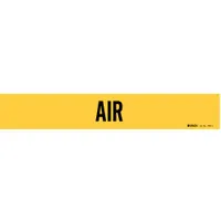 Pipe Marker: Air, Yellow, Black, Fits 2 1/2 to 7 7/8 in Pipe O.D., 1 Pipe Markers, Without Arrows (MPN 7005-1)