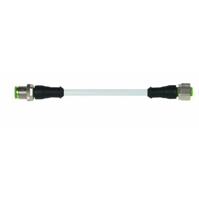 MURRELEKTRONIK Cordset: M12 Male Straight X M12 Female Straight, 4 Pins, Gray, PUR, 5 m Cable Lg - Double-Ended Cordsets with PUR Jacket for Twisting Applications
