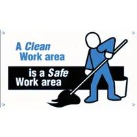 Safety Banner: Poly Sheeting, 28 in x 48 in Nominal Sign Size, Indoor/Outdoor, 1 Printed Sides (MPN MBR400)
