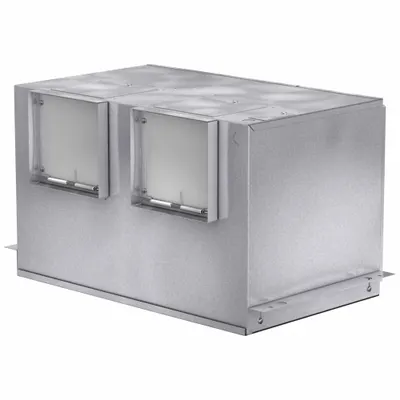 Dayton In-Line Ceiling Exhaust Fan: 1,059 cfm @ 0.100 in SP, Square Duct, 8 in x 8 in - Rectangular Duct Inline Cabinet Fans