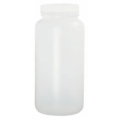 QORPAK Sampling Bottle: HDPE, 500 mL, 16.9 fl oz, Closure Included, Natural, 53-400 - HDPE Wide Mouth Round Lab Bottles