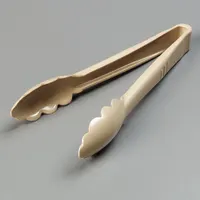 These CARLISLE serving tongs are constructed entirely of beige plastic and are NSF certified for use in commercial food service environments. They are dishwasher safe for convenient cleaning. Commonly used for portioning and serving salads, vegetables, and other dishes in cafeterias, catering operations, and commercial kitchens