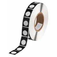 Pre-Cut Label Stock Roll: 1 1/2 in x 1 13/64 in, Polyester, Black (Gloss), 500 Labels per Roll (MPN THTEP167U-593-.5BK)