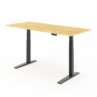 FLEXISPOT Standing Desk: Tan, Bamboo, 72 in Overall Wd, 30 in Overall Dp, 50 5/8 in Max Desktop Ht (MPN E7BPRO7230-LBZB)