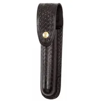 GOULD & GOODRICH, INC. Flashlight Pouch: Black, Leather, Basket Weave, Snap Closure (MPN B672-7WBR)