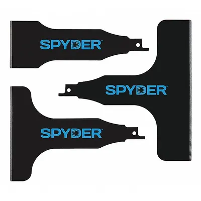 SPYDER Scraper Blade Set: Reciprocating Saw Compatible, Steel, 6 in Lg - Reciprocating Saw Scraper Blade Sets