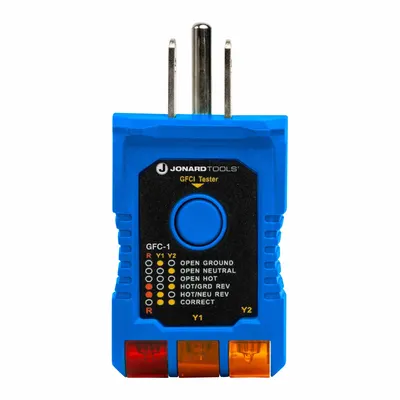JONARD TOOLS Outlet Tester: 110 V AC to 125 V AC, 5-15P, GFCI/Std, CAT II 300V - GFCI Testers