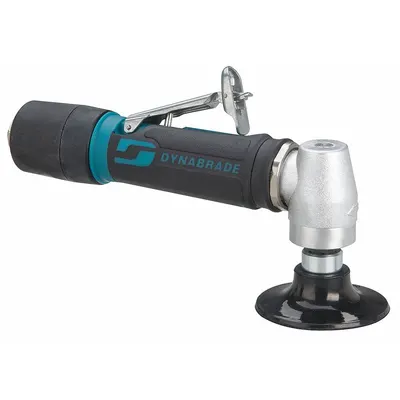 DYNABRADE Air Disc Sander: 3 in Pad, Locking, Heavy Duty, 0.4 hp, 21 cfm, Right Angle Grip - Rotary Disc Sanders