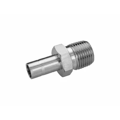 HAM-LET Compression Fitting Adapter: 18 mm OD x 1/2 in Pipe Fitting Size - Double-Ferrule Stainless Steel Fittings