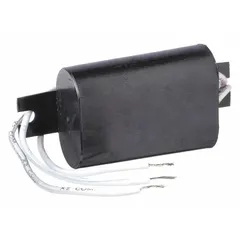 High-pressure sodium ballast ignitor for starting HPS lamps. Supports bulb wattage up to 1,000 W and allows a maximum distance of 15 ft to the bulb. Overall diameter is 1 3/4 in. Used in industrial, street, and flood lighting applications.