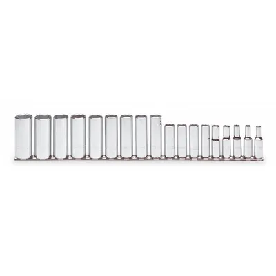 PROTO J52207 18-Piece 3/8 in Drive Metric Socket Set, 12-Point, 6 mm to 23 mm - SAE & Metric Socket Sets