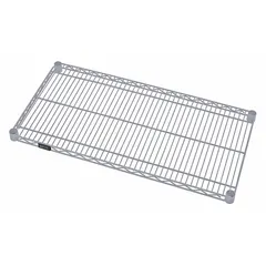 Steel wire shelf with epoxy-coated gray finish for wet or dry environments. Quick-adjust design supports up to 600 lb. Single shelf unit suitable for commercial kitchens, food processing, and industrial storage where moisture resistance is required.