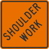 Construction Sign: 36 in x 36 in Nominal Sign Size, Aluminum, 0.080 in, W21-5 MUTCD, Engineer, Rigid (MPN G-15980-EG_36x36)