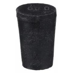 SBR Rubber Stopper, Size 0, Black, 9 mm Bottom Dia, 12 mm Top Dia, 18 mm Ht, ASTM D2000