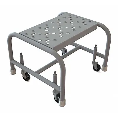 TRI-ARC Step Stool: 12 in Overall Ht, 450 lb Load Cap, 1 Steps, Steel - Rolling Step Stools