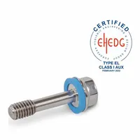 Hygienic Hex Head Screws: Stainless Steel, Partially Threaded, M8, 10 mm Min Thread Lg, Grade 316L (MPN 1582-M8-40-PL-E-1)