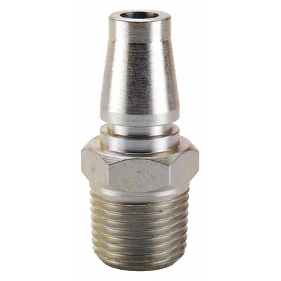 PARKER Quick Connect Hose Coupling: 1/2 in Body Size, Plug, Push-to-Connect, Steel - Schrader Quick-Connect Air Couplings