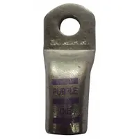 WESTWARD Lug: Crimpable Side Terminal, Crimp/Solder, Copper/Tin, 1/0 ga, Black, 1/4 in Stud Size (MPN 23ZA11)