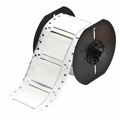 BRADY Sleeve Label: 1 in x 2 in, Polyolefin, White (Matte) - Brady Precut Sleeve Label Rolls