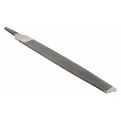 This tapered single-cut rectangular file is designed for precision metal shaping and deburring. With a bastard cut and natural finish, it is suited for general-purpose stock removal on steel and iron. Dimensions: 8 in length without tang, 3/4 in width, 9/64 in thickness.