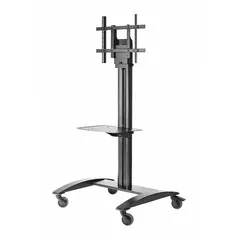 This mobile cart from PEERLESS is constructed of steel and accommodates flat-panel TVs or monitors with screen sizes from 32 to 75 inches, supporting up to 150 lb. It is suited for applications where a display needs to be moved between locations, such as conference rooms, classrooms, or training facilities.