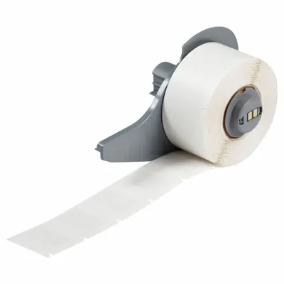 BRADY Wraparound Label: 1 in x 1/2 in, 1/2 in, Vinyl, White (Matte) - Brady Precut Label Rolls