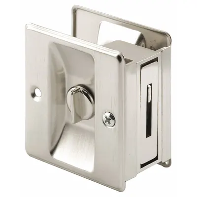 PRIME-LINE Combination Tray and Edge Pull: Unthreaded Holes, Steel, Silver - Pocket Door Pull Handle