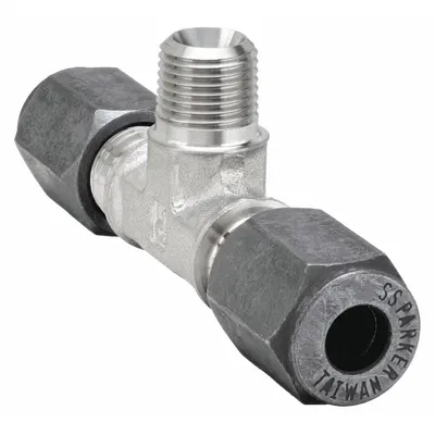PARKER 4 SBU-SS Ferulok Stainless Steel Compression Tee - Flareless Bite-Type Stainless Steel Compression Fittings