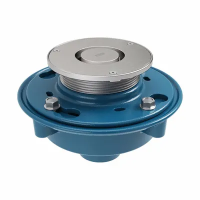 ZURN Floor Drain: Square, Cast Iron, 8 3/8 in Overall Dia, 8 1/4 in Overall Ht - Institutional Floor Drains