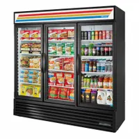 TRUE REFRIGERATION Refrigerated Merchandiser: 78 1/2 in x 78 1/8 in x 31 5/8 in, Black, Swing (MPN GDM-72-HC-TSL01-Black)