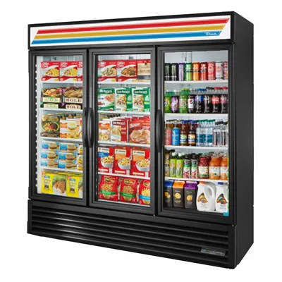 TRUE REFRIGERATION GDM-72-HC-TSL01-Black Glass Door Refrigerator - Glass Door Refrigerator Merchandisers