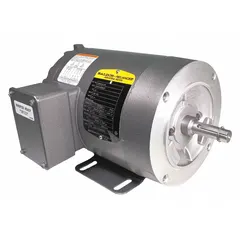 This BALDOR motor is a C-face 3-phase AC motor with a totally enclosed non-ventilated (TENV) enclosure, rated at 1/4 hp. It operates at 1,800 RPM at 60 Hz and accepts 230/460V AC input with full load currents of 0.8/0.4 A. The TENV design suits applications where cooling airflow is restricted, such as in enclosed or dusty environments.