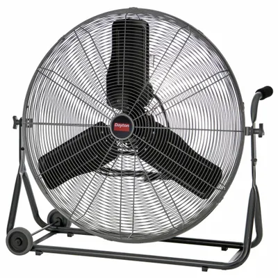 Dayton Portable Fan: 30 in Blade Dia, Non-Oscillating, 3 Speeds, 36 in Ht, 37 in Wd - Mobile Office Floor Fans