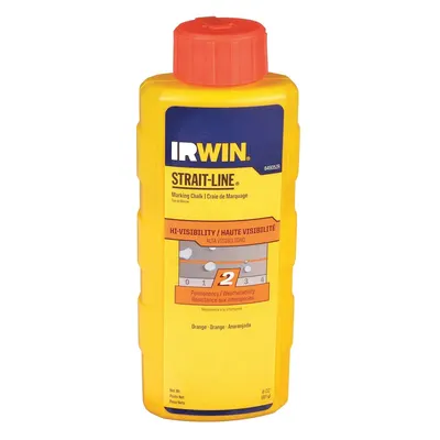 IRWIN Marking Chalk: High-Visibility Orange, Semi-Permanent, 8 oz Size - Standard Marking Chalks