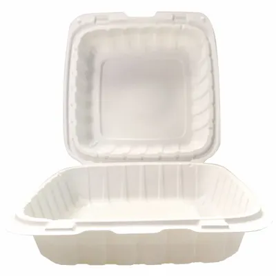 OEM Mineral-Filled Polypropylene Hinged-Lid Container, Ivory, 150 PK - Mineral-Filled Polypropylene Hinged-Lid Containers