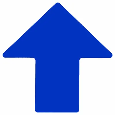BRADY Floor Marking Tape: Arrow, Solid, Blue, 4 in x 10 in, 0.008 in Tape Thick - Arrow-Shaped Floor Marking Tape