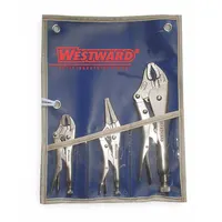 Locking Pliers Set: Curved/Long Nose, 2 in_1 22/25 in_1 13/100 in Max Jaw Opening, Plain Grip