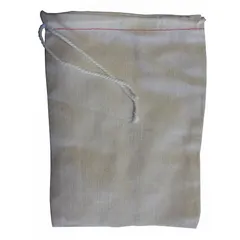 This cotton/poly blend drawstring bag measures 8 inches wide by 10 inches long with a fabric weight of 3.98 oz/sq yd. Supplied in a pack of 100, it is suitable for packaging, storage, and material handling of small parts, hardware, or samples.