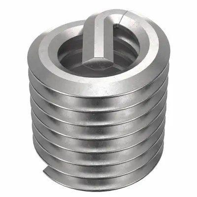 HELI-COIL Helical Insert: Tanged Tang Style, Free-Running, M4-0.70 Thread Size, Plain - Free-Running Tanged Helical Inserts
