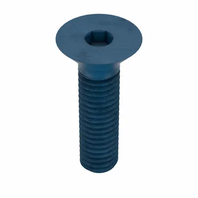 METRIC BLUE Socket Flat Head Screw: M3x0.50 Thread Size, 12 mm Lg, Flat, Blue Phosphate - Flat Head Socket Cap Screws