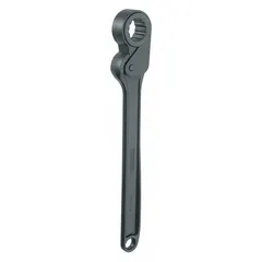 Metric single-end 12-point ratcheting box end wrench with chrome finish. Head size 41 mm, overall length 20 in, standard length, 0° head offset angle. Used for tightening or loosening fasteners in confined spaces where quick engagement on hex nuts and bolts is required.