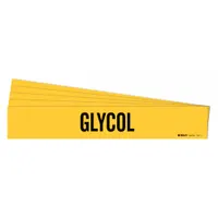Pipe Marker: Glycol, Yellow, Black, Fits 2 1/2 to 7 7/8 in Pipe O.D., 1 Pipe Markers, 5 PK (MPN 7121-1-PK)