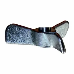 Stainless steel replacement propeller with three blades, 2 1/2 inch diameter. Designed for blending, mixing, or agitating fluids in industrial drums.